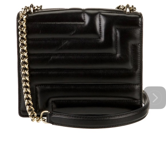 Jimmy Choo Leather Avenue Quad quilted shoulder bag Black Leather, Gold, New - Picture 4 of 13